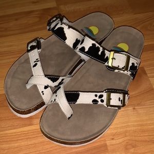 Cow Print Sandals